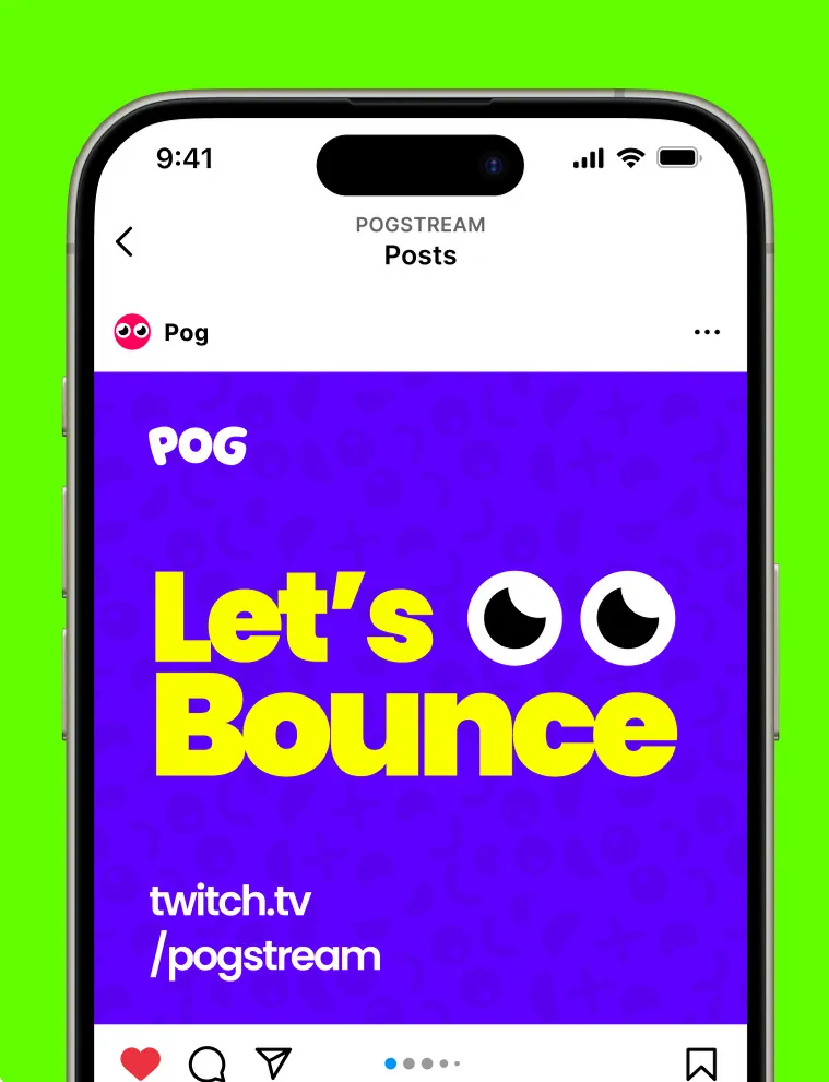 A POG Instagram post: Let's bounce, with two eyes, on Violet Punch