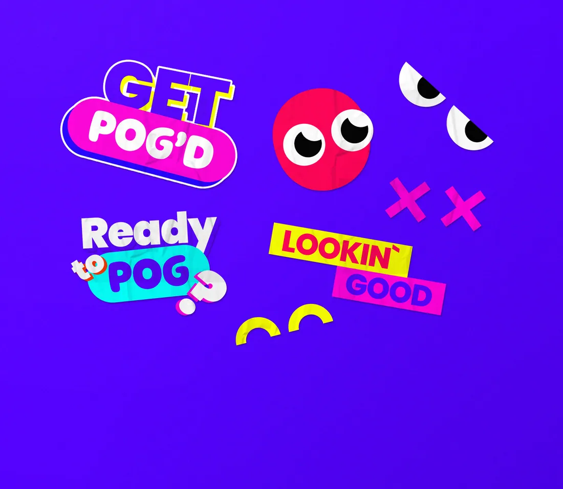 POG sticker sheet on violet